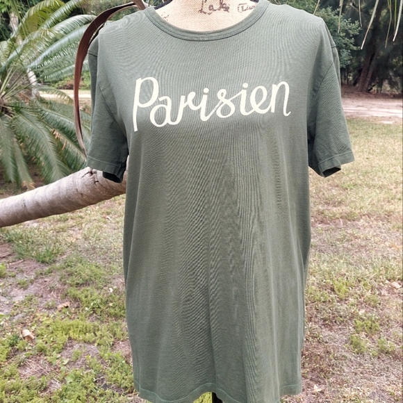 MAISON KITSUNE Other - Maison Kitsune Army Green T Shirt - Size Medium - Pre-loved